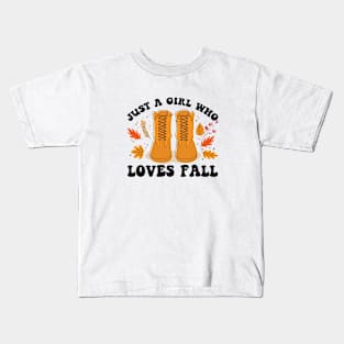 Just a girl who loves fall Kids T-Shirt